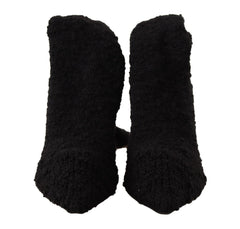 Dolce & Gabbana Schwarze Stretch-Socken Kniehohe Stiefeletten