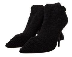Dolce & Gabbana Schwarze Stretch-Socken Kniehohe Stiefeletten