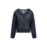 Brunello Cucinelli Blue Linen Sweatshirt