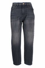 Yes Zee Schwarze Baumwoll-Jeans für Damen mit hohem Bund