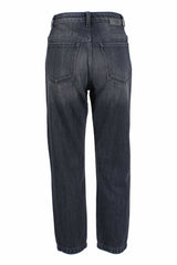 Yes Zee Schwarze Baumwoll-Jeans für Damen mit hohem Bund