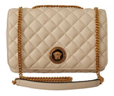 Sac bandoulière Versace Elegant en cuir nappa blanc