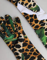 Dolce & Gabbana Multicolor Floral Leopard Elbow Length Women Gloves - 7|S