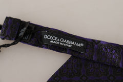 Cravate papillon Dolce & Gabbana bleue géométrique en soie ajustable