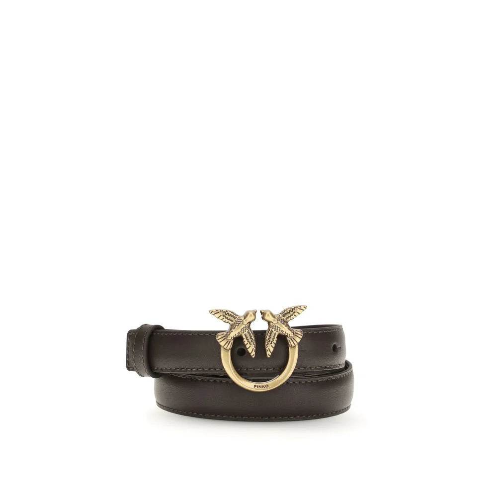 PINKO Brown Calf Leather Bos Taurus Regular Belt