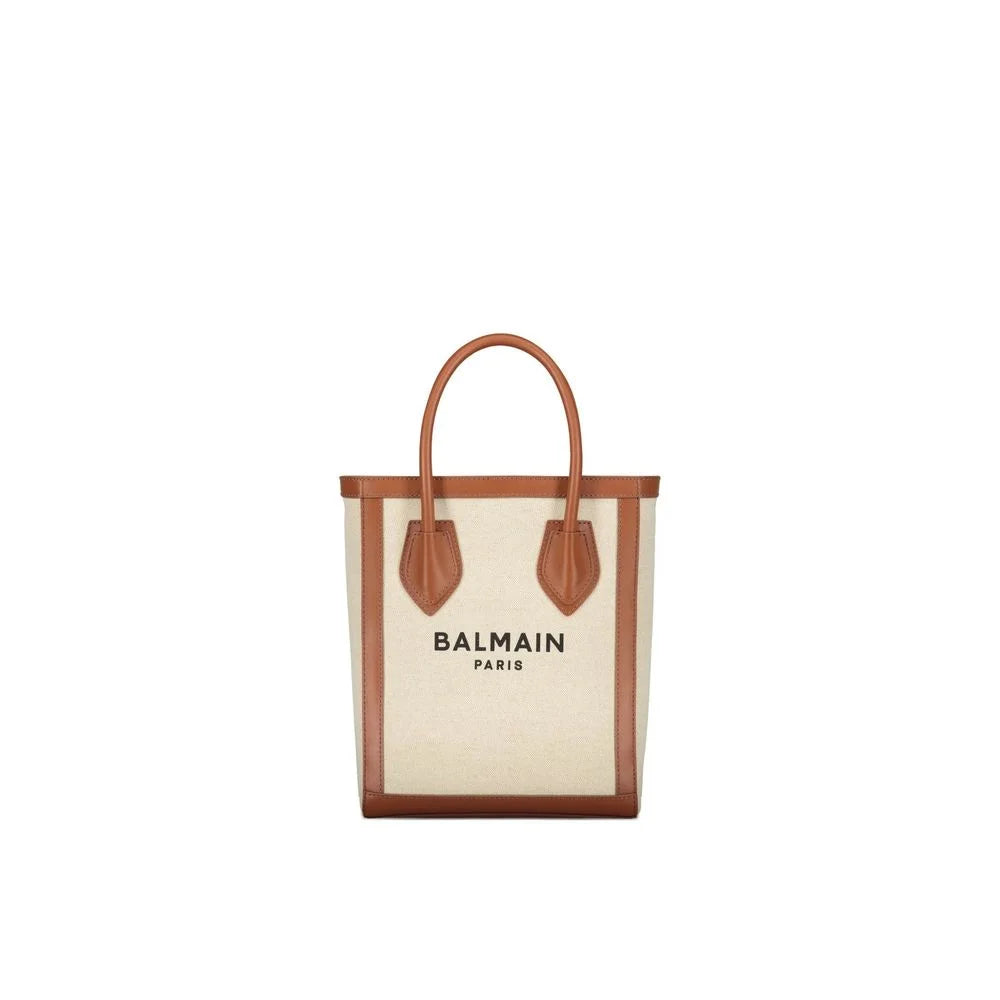 Balmain Brown Cotton Tote Bag