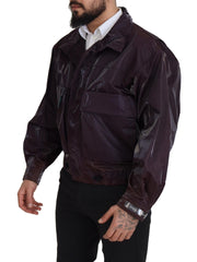 Veste de motard Dolce & Gabbana violette en nylon à col