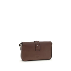 PINKO Brown Calf Leather Bos Taurus Shoulder Bag
