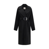 Max Mara Black Fleece Wool Coat - IT42 | L