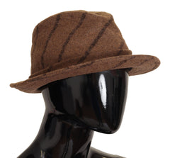 Chapeau Fedora marron à rayures Dolce & Gabbana