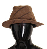 Chapeau Fedora marron à rayures Dolce & Gabbana