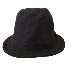 Chapeau Fedora Trilby Cappello avec logo en laine vierge grise Dolce & Gabbana