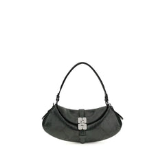 Ganni Blue Recycled Leather Shoulder Bag