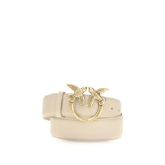 PINKO Beige Calf Leather Bos Taurus Regular Belt