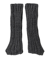 Dolce & Gabbana Gray Acrylic Knitted Fingerless Arm Warmer Gloves - 7|S