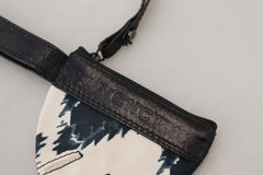 Porte-monnaie en cuir véritable blanc, style costume national.