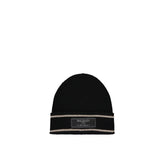 Balmain Black Merino Wool Beanie - UNI