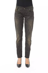 BYBLOS Schwarze Baumwolljeans für Damen, reguläre Passform