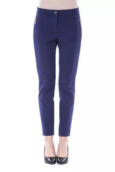 Pantalon slim pour femme BYBLOS en polyester bleu