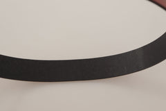 Ceinture Dolce & Gabbana en cuir rouge avec boucle en métal gravée du logo doré