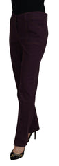 Pantalon BENCIVENGA violet en coton taille mi-haute fuselé pour femme