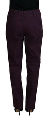 Pantalon BENCIVENGA violet en coton taille mi-haute fuselé pour femme