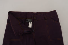 Pantalon BENCIVENGA violet en coton taille mi-haute fuselé pour femme