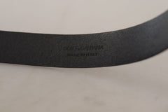 Dolce & Gabbana Gürtel aus schwarzem Kalbsleder mit klassischem Logo und Metallschnalle