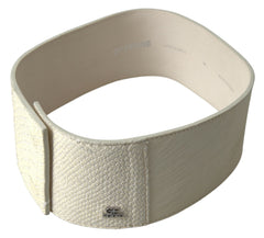 Ceinture GF Ferre en coton ciré blanc cassé, large et tendance