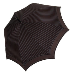 Parapluie pliable Sartoria Dolce & Gabbana avec poignée en cuir rayé marron