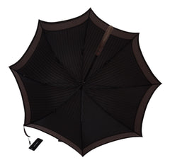 Parapluie pliable Sartoria Dolce & Gabbana avec poignée en cuir rayé marron