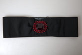 Ceinture Dolce & Gabbana en laiton et cristal noir, taille large, défilé