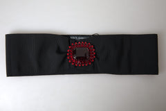 Ceinture Dolce & Gabbana en laiton et cristal noir, taille large, défilé