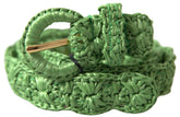 Ceinture fine en viscose tissée verte Dolce & Gabbana