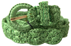 Ceinture fine en viscose tissée verte Dolce & Gabbana