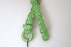 Ceinture fine en viscose tissée verte Dolce & Gabbana