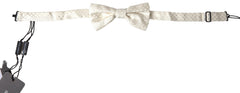 Dolce & Gabbana Ivory Fantasy Pattern Adjustable Neck Papillon Bow Tie