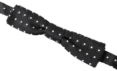 Nœud papillon Dolce & Gabbana en soie noire à pois, ajustable, pour homme