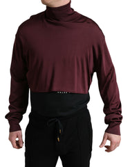 Pull col roulé en viscose bordeaux Dolce & Gabbana