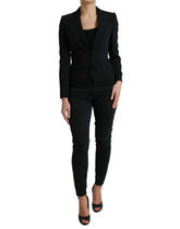 Veste blazer Dolce & Gabbana en laine noire à simple boutonnage