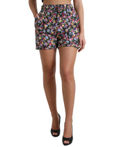 Short taille haute à fleurs multicolores Dolce & Gabbana