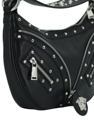 Elegante schwarze Hobo-Schultertasche von Versace