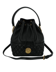 Sac bandoulière Versace élégant en cuir noir Medusa