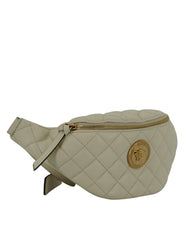 Sac banane Versace Elegant en cuir d'agneau blanc