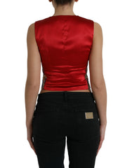 Dolce & Gabbana Gilet sans manches à boutons en jacquard multicolore