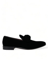 Mocassins en velours noir Dolce & Gabbana, chaussures habillées