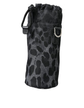Dolce & Gabbana Schwarze Leoparden-Runde Slim Tote-Tasche mit Flaschenhalter