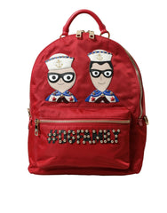 Dolce & Gabbana Roter #DGFAMILY Verzierter Rucksack VULCANO Tasche