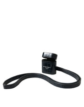 Étui AirPods Dolce & Gabbana en cuir de crocodile noir avec logo en métal argenté