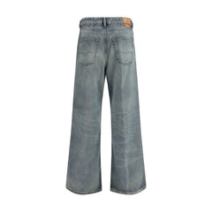 Diesel Blue Cotton Relaxed Fit Jeans